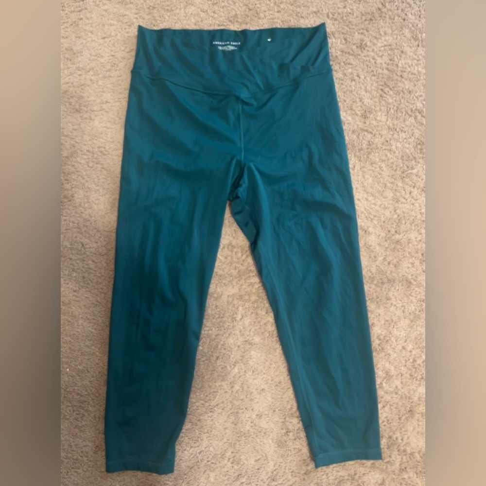 Green American eagle cross waist leggings
